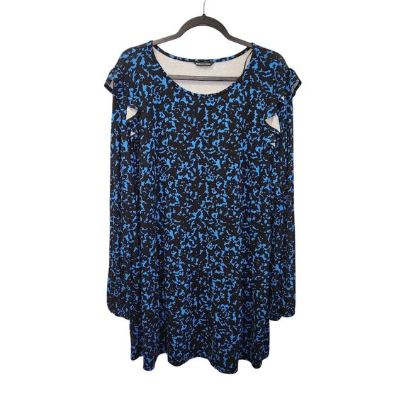 Roman Curve Womens Blue & Black Top Size 22/24 Viscose Blend 3739 - Picture 1 of 10